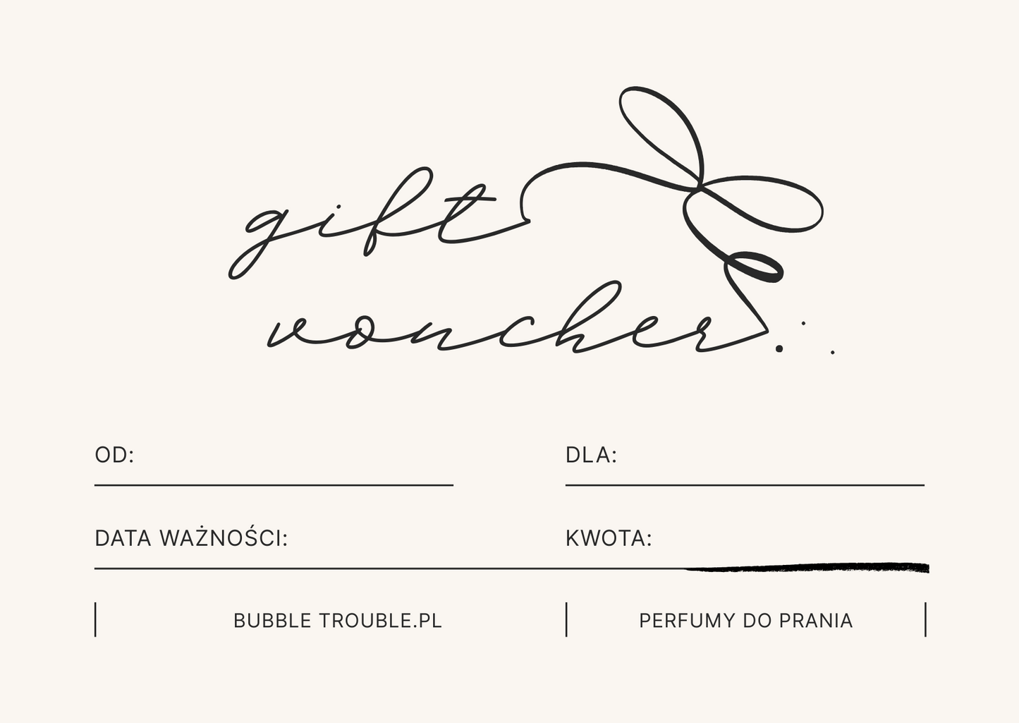 Karta prezentowa BUBBLE TROUBLE